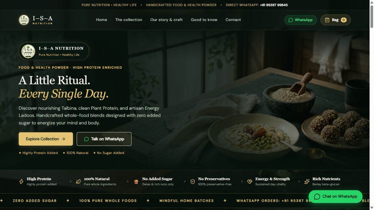 I–S–A Nutrition website preview