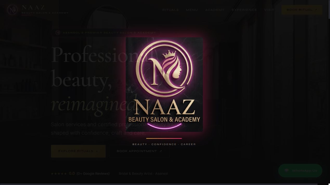 Naaz Beauty Salon website preview