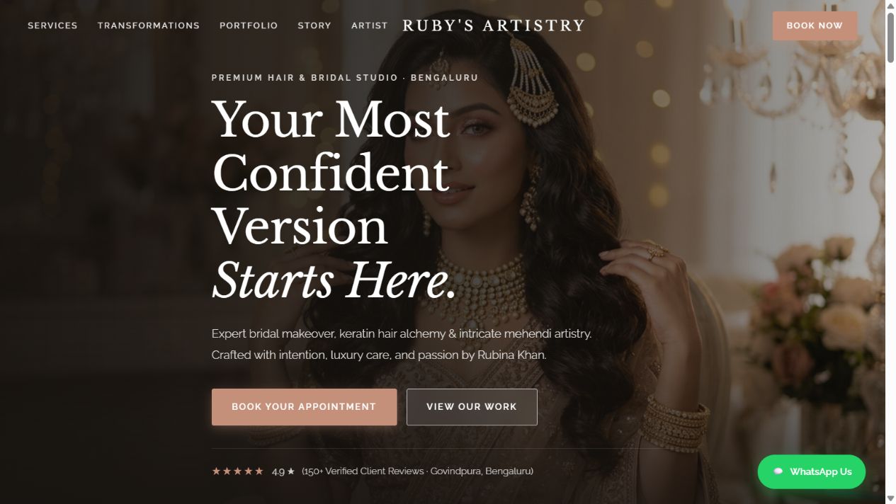 Ruby’s Salon website preview